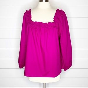 J. Crew NWT Ruffle Penny Peony square neck top